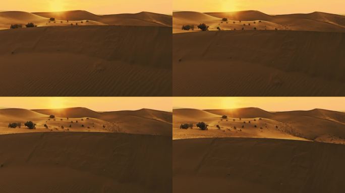 航拍沙漠日落