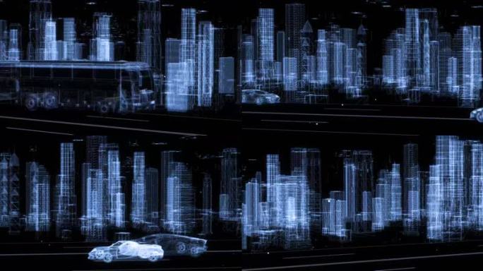 4K高速车流虚拟城市
