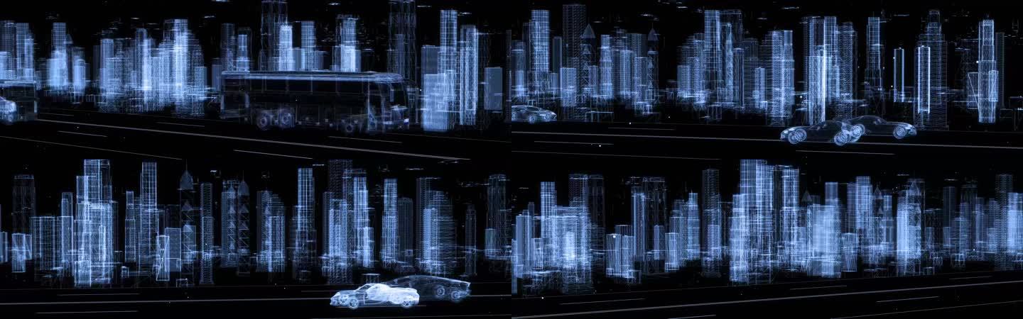 4K高速车流虚拟城市