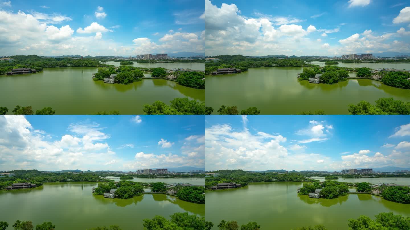 【4K超清】惠州西湖蓝天白云延时