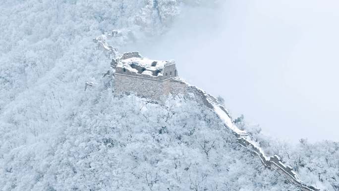 长城箭扣雪中雪景