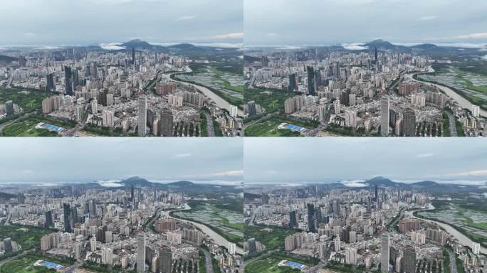 深圳市中心全景航拍