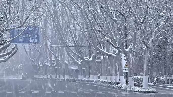 南京下雪空镜
