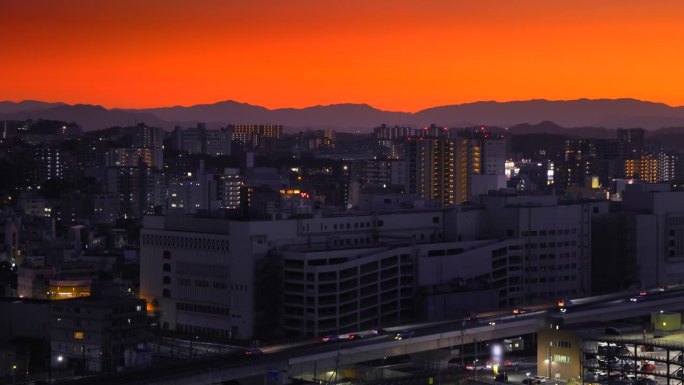 从山顶看到的北九州市景