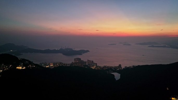 中国香港太平山钢线湾航拍