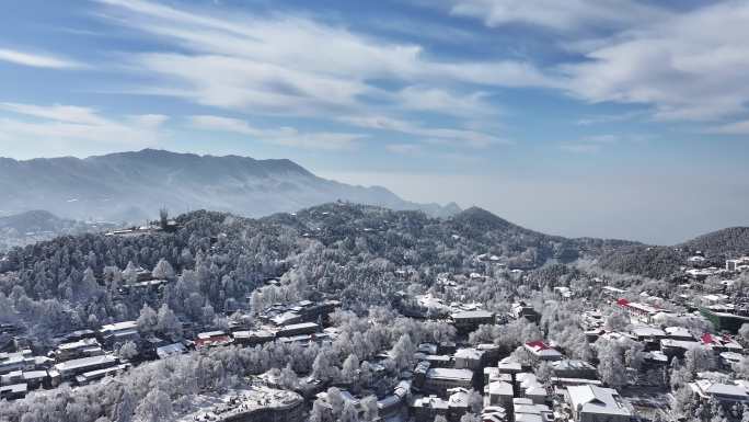 庐山雪景大师镜头航拍