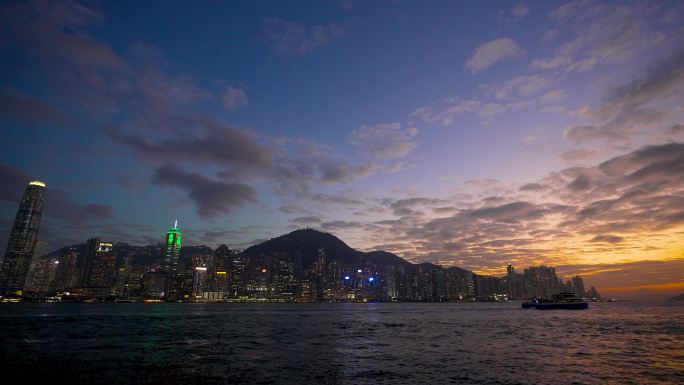 4K香港维多利亚海港日转夜延时