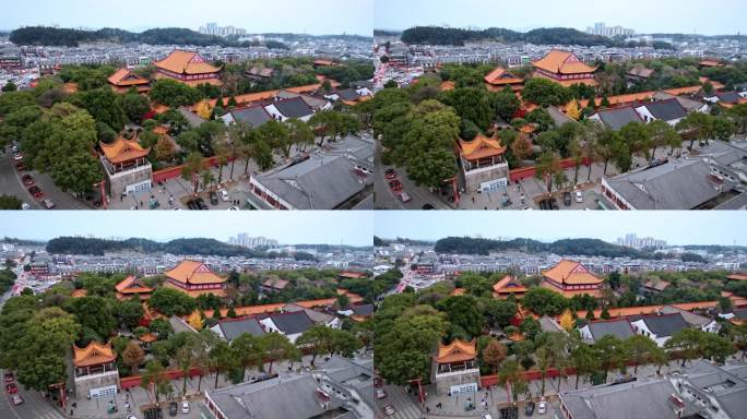 航拍湖南衡山南岳大庙 佛教 道教 寺庙