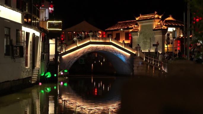 上海朱家角的风景夜景