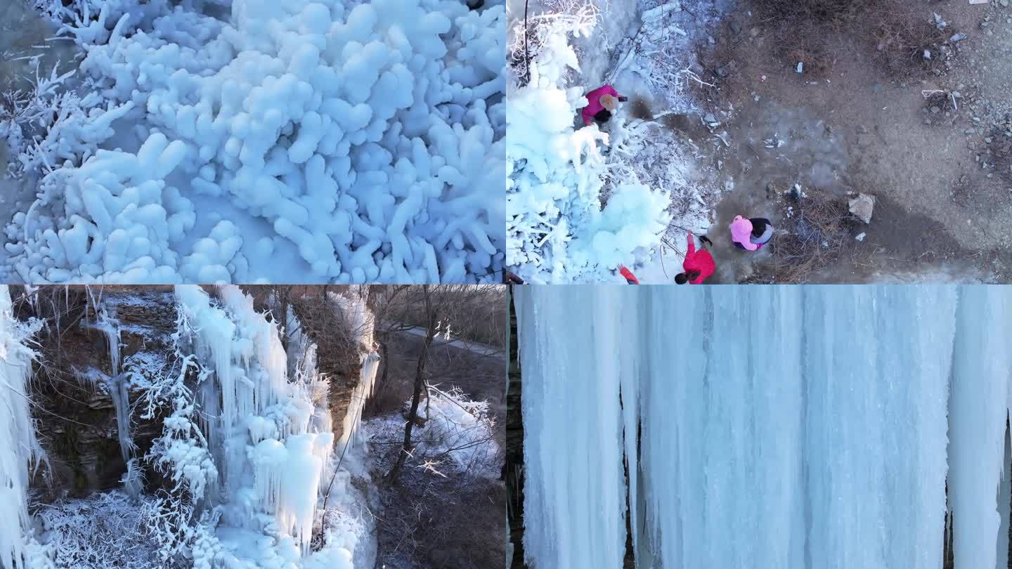 航拍最美的冬季冰瀑布