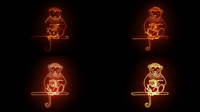 猴子描边发光
