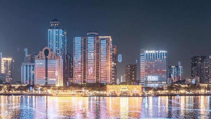 广州CBD城市景观与人工智能概念