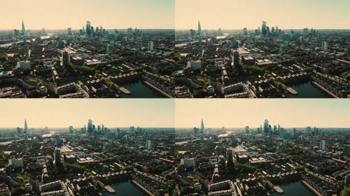无人机拍摄的伦敦城市天际线