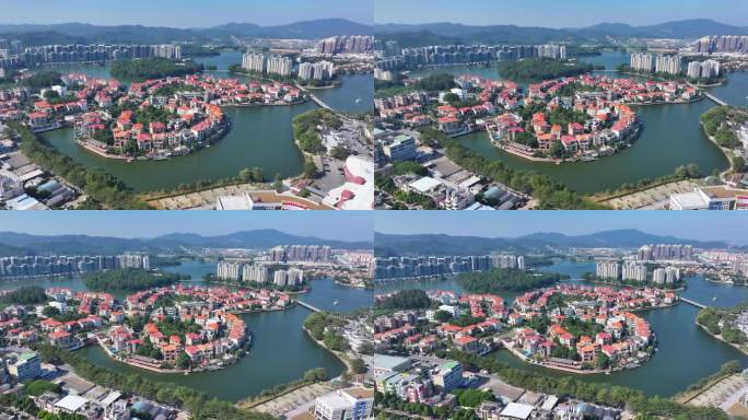 4K航拍东莞塘厦湖畔山庄2