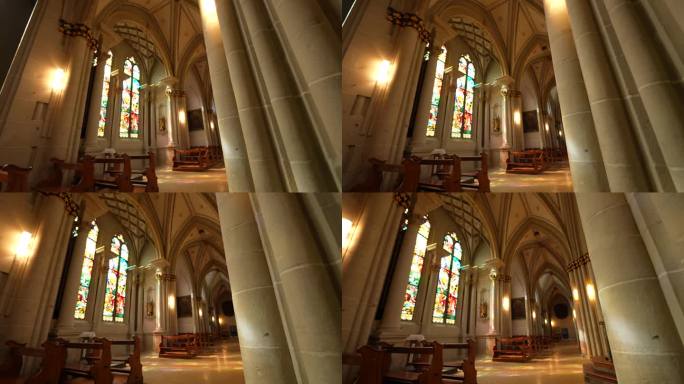 弗里堡，瑞士，大约2022年3月——世纪的崇拜，圣尼古拉斯大教堂的内在美，天主教的支柱