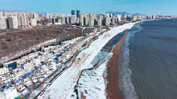 秦皇岛金梦海湾海边雪景