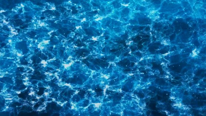 蓝色粒子水流海面潮水