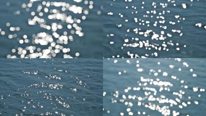 波光粼粼水面星星点点水波荡漾