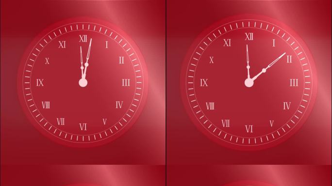 2款中国红时钟（ae模版）开门红迎接新年