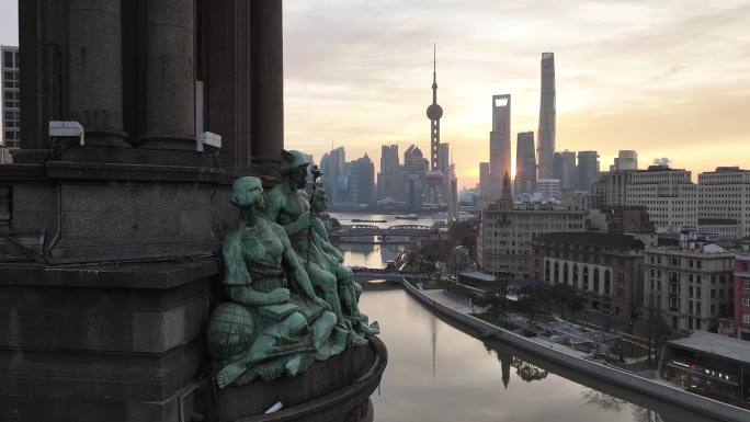 上海日出 陆家嘴 上海两会 城市发展