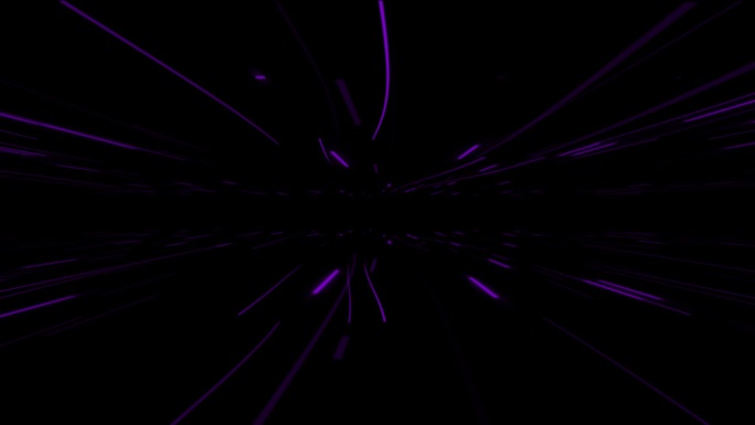 高科技未来浮动线在黑暗空间背景，紫色发光线移动在黑色背景