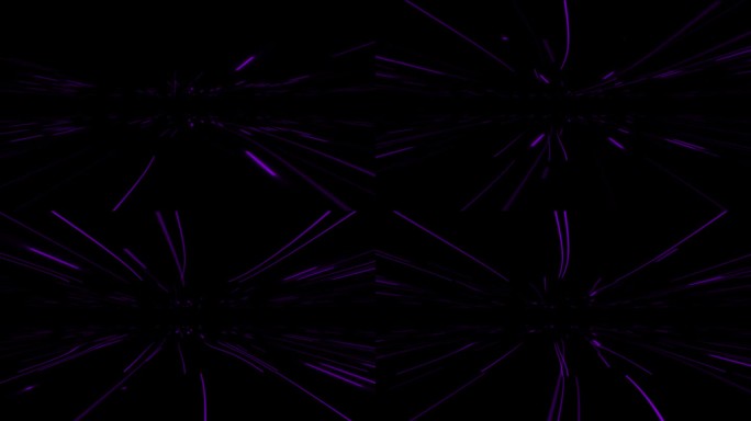 高科技未来浮动线在黑暗空间背景，紫色发光线移动在黑色背景
