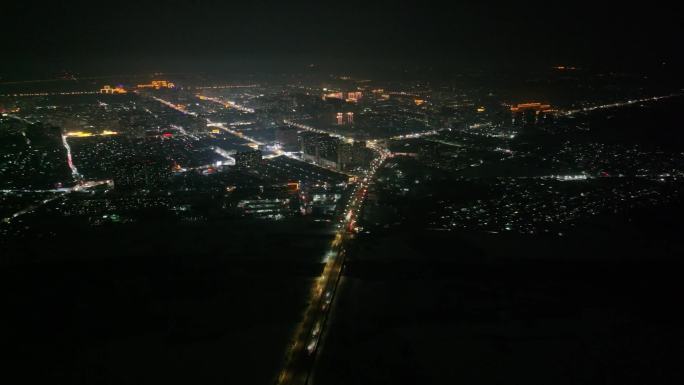 从白沟大桥看白沟方向夜景车流