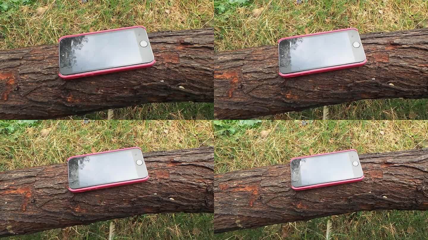 村屋断树枝上的破手机，HD