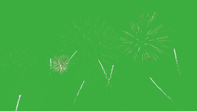 烟火以绿幕色度键为背景，呈现7月4日独立日、元旦前夕、2024年圣诞节、排灯节等节日的概念。高品质的
