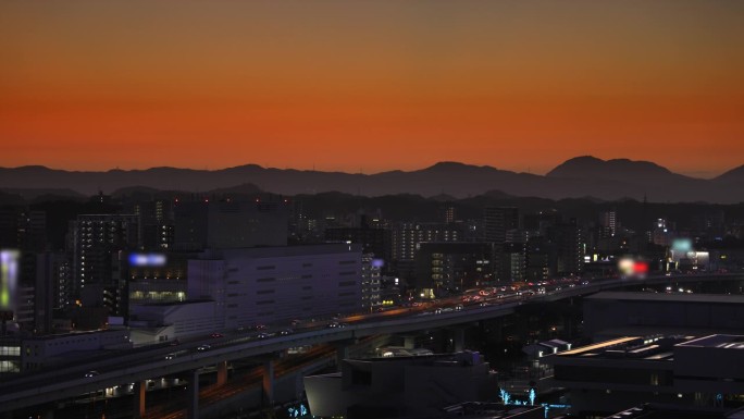 从山顶看到的北九州市景