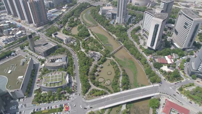 福建省龙岩市新罗区龙岩国际美食城航拍