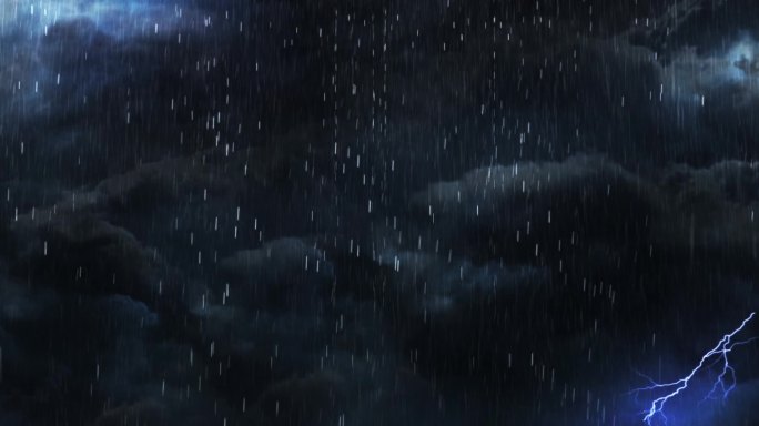 乌云下雨 电闪雷鸣 紧张 压抑