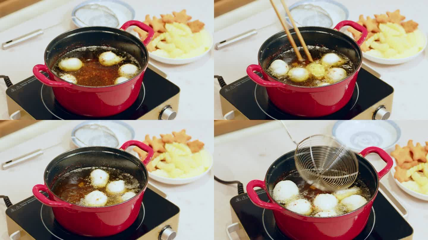 炸汤圆视频素材油炸食品