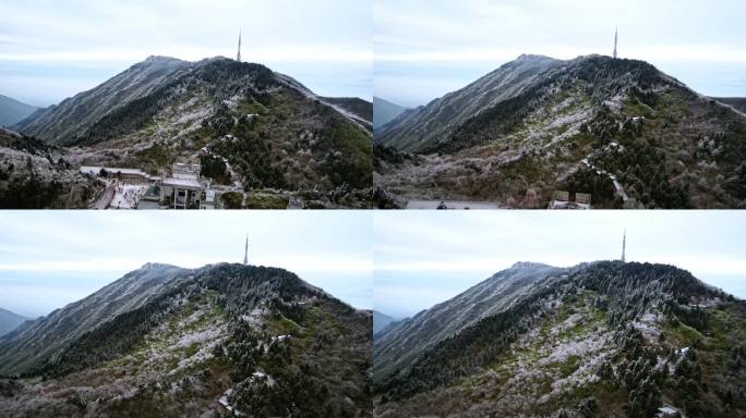 湖南南岳衡山雾凇雪景航拍