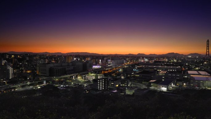 从山顶看到的北九州市景