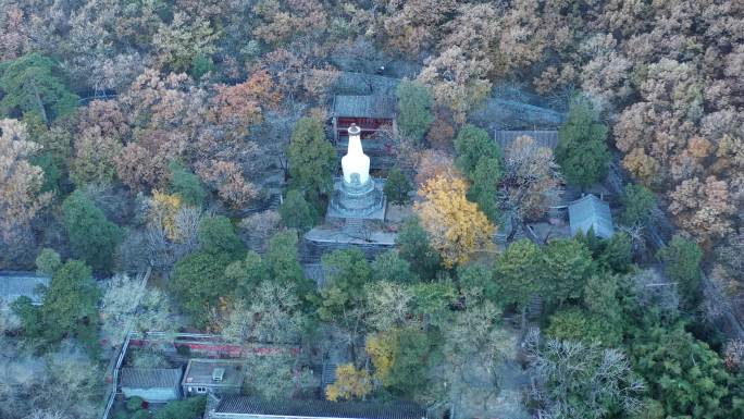 北京大觉寺航拍寺庙北京景点