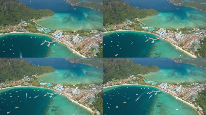 无人机拍摄的披披岛与美丽的海滩泰国地标。