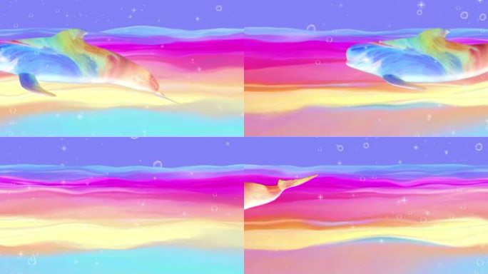 宽屏-卡通彩色海洋海豚-2