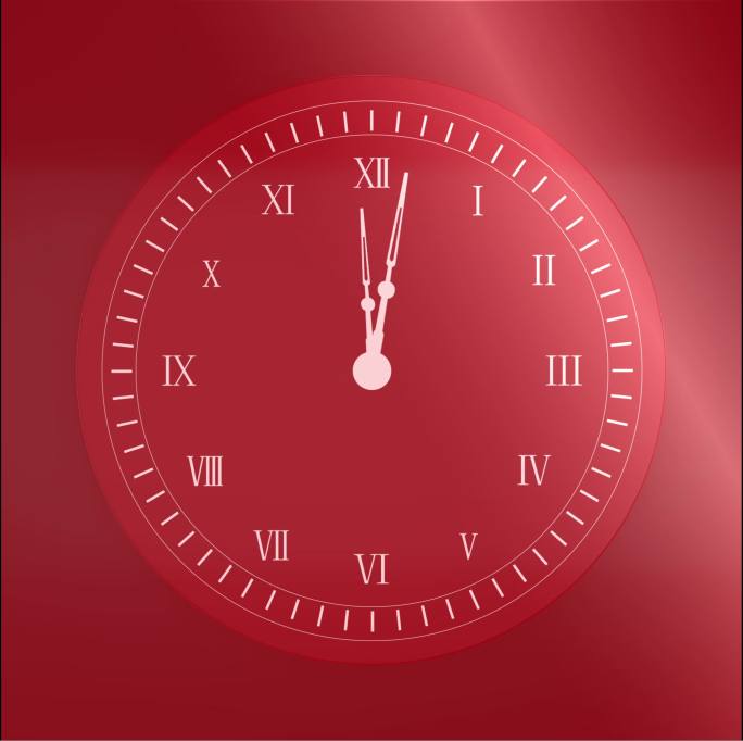 中国红时钟A三维立体 立体钟表