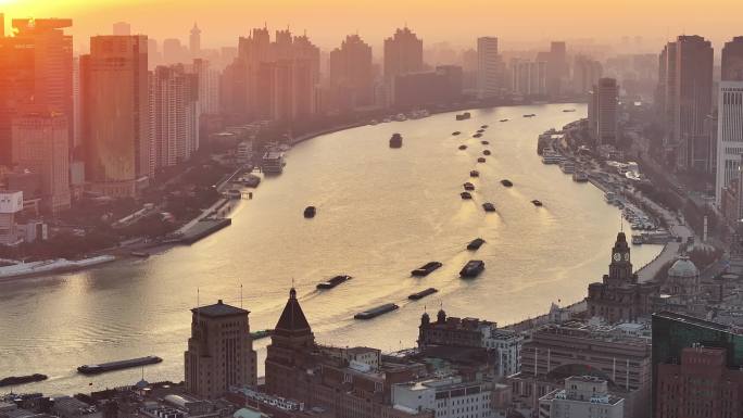 上海日出 陆家嘴 上海两会 城市发展