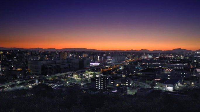 从山顶看到的北九州市景