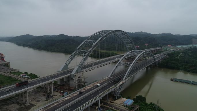 广西高速公路 南宁六景大桥 航拍