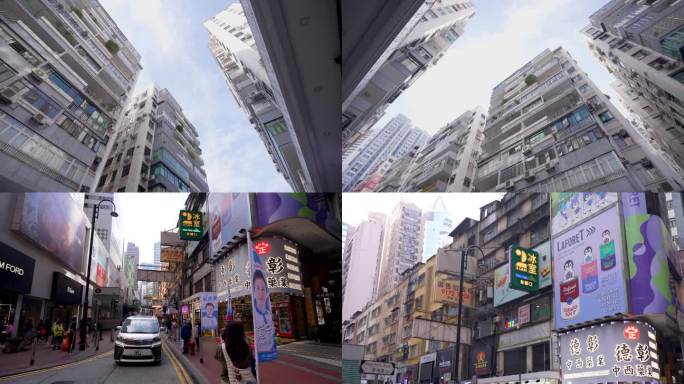 4K香港铜锣湾街市城市街景人文空镜4