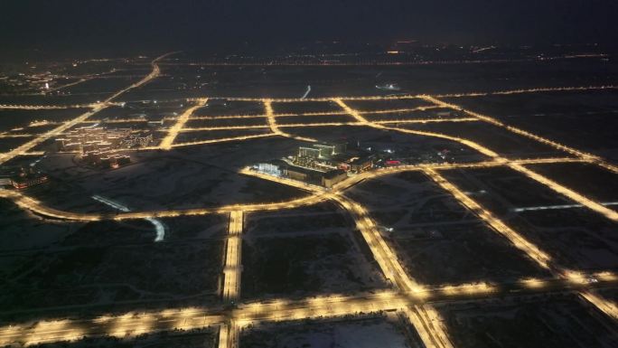 雄安宣武医院夜景500米高空远景拍摄