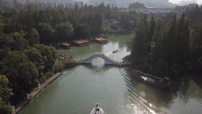 航拍秦淮河两岸风景