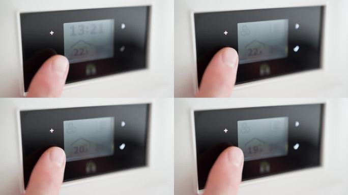 使用触摸屏调节现代智能恒温器的温度