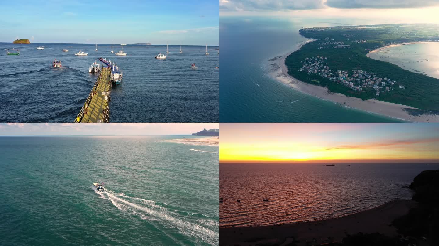 航拍北海涠洲岛的日出和日落