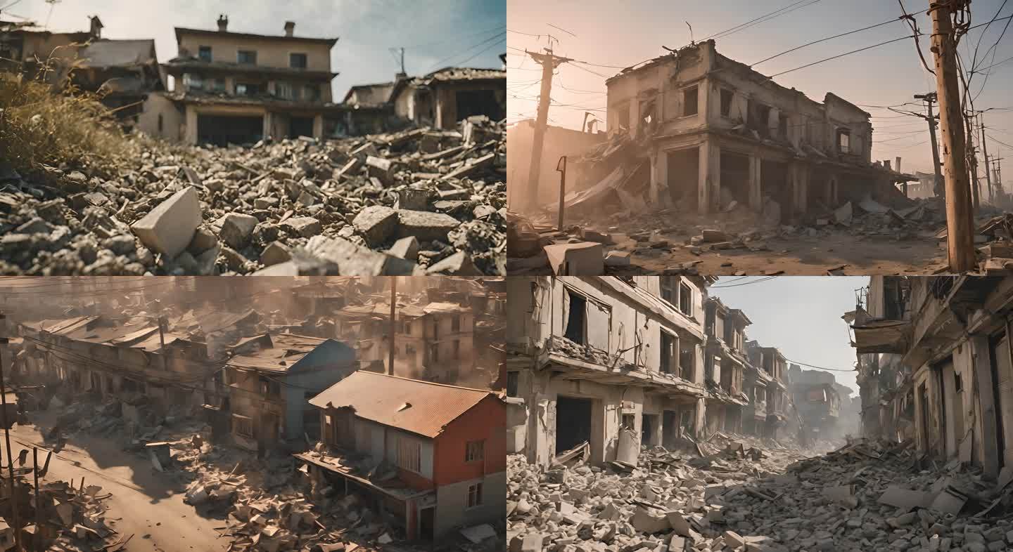 地震 地震废墟 震后惨烈场景 余震