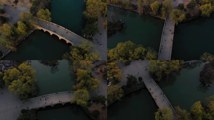 360度环绕拍摄济南大明湖鹊华桥