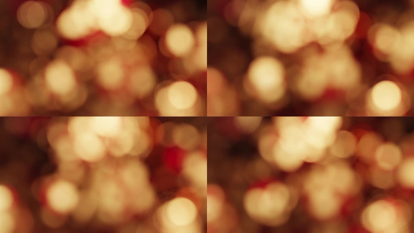 散焦的红色金色散景慢闪圣诞怀旧灯背景循环